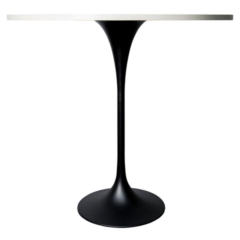 Verve Bar Height Dining Table with 48" Round MDF Top and Black Stainless Steel Pedestal Base