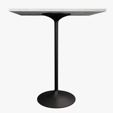 Verve Bar Height Dining Table with Square Resin Top and Black Stainless Steel Base