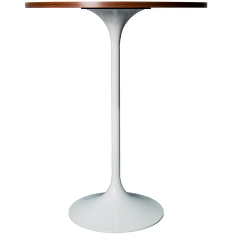 Verve Bar Height Dining Table with 27" Round MDF Top and White Stainless Steel Pedestal Base