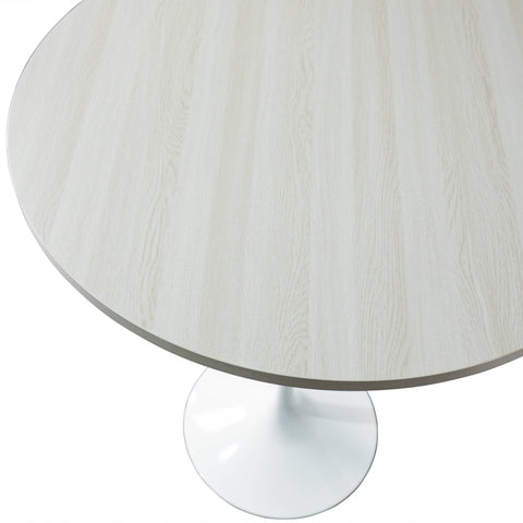 Verve Bar Height Dining Table with 27" Round MDF Top and White Stainless Steel Pedestal Base