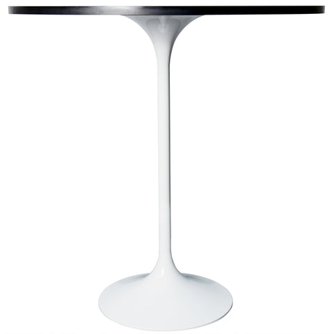 Verve Bar Height Dining Table with 36" Round MDF Top and White Stainless Steel Pedestal Base