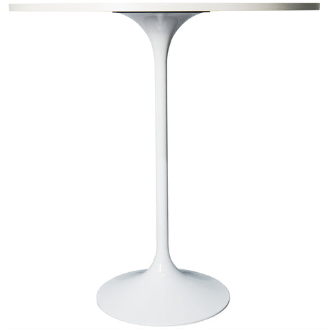 Verve Bar Height Dining Table with 36" Round MDF Top and White Stainless Steel Pedestal Base