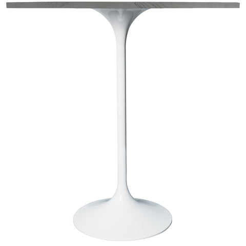 Verve Bar Height Dining Table with Round Resin Top and White Stainless Steel Base