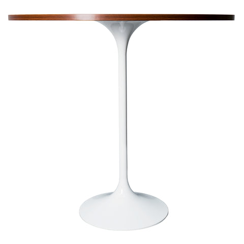 Verve Bar Height Dining Table with 48" Round MDF Top and White Stainless Steel Pedestal Base