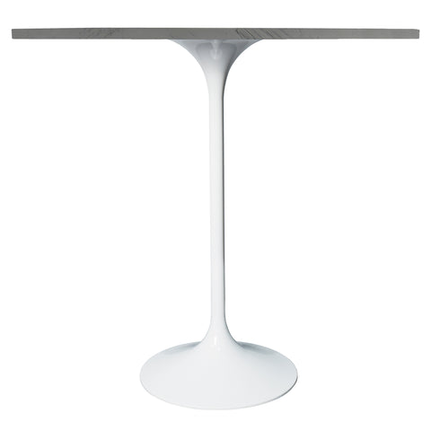 Verve Bar Height Dining Table with Round Resin Top and White Stainless Steel Base