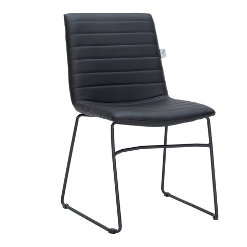 Zylar Leather/Polyester Office Guest Chair with Powder-Coated Stainless Steel Base