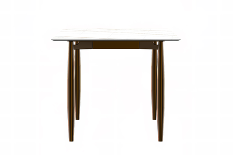 Zinti Dining Table with Glass or Sintered Stone Rectangular Wide Tabletop with Steel Base and Legs