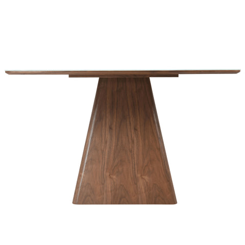 Zephyr 47" Square Dining Table with Sintered Stone Top and Ash Wood and Iron Base