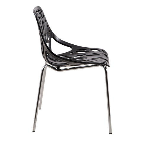 Modern Asbury Dining Chair w/ Chromed Legs set of 2