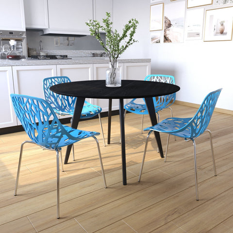 Modern Asbury Dining Chair w/ Chromed Legs set of 4