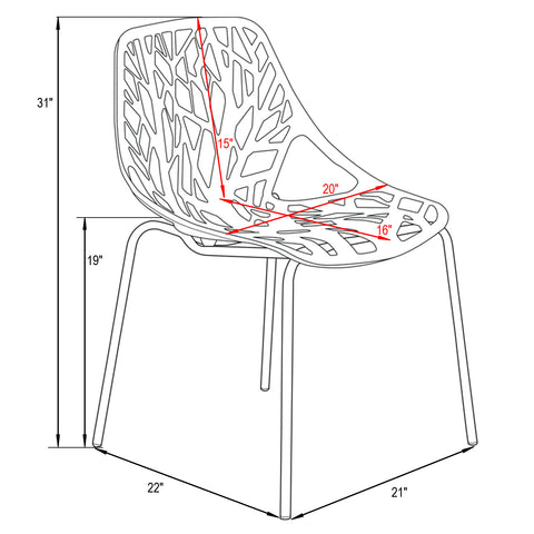 Asbury Modern Forest Design Dining Side Chair