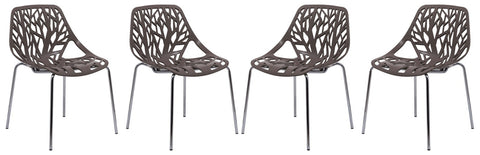 Modern Asbury Dining Chair w/ Chromed Legs set of 4