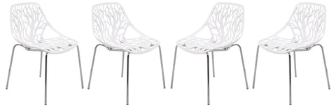 Modern Asbury Dining Chair w/ Chromed Legs set of 4