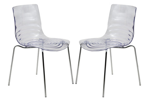 Astor Water Ripple Design Dining Chair Set of 2