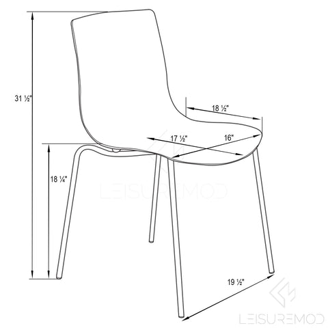 Astor Water Ripple Design Dining Chair Set of 2