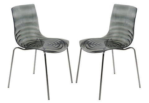 Astor Water Ripple Design Dining Chair Set of 2