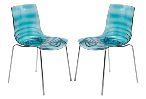 Astor Water Ripple Design Dining Chair Set of 2