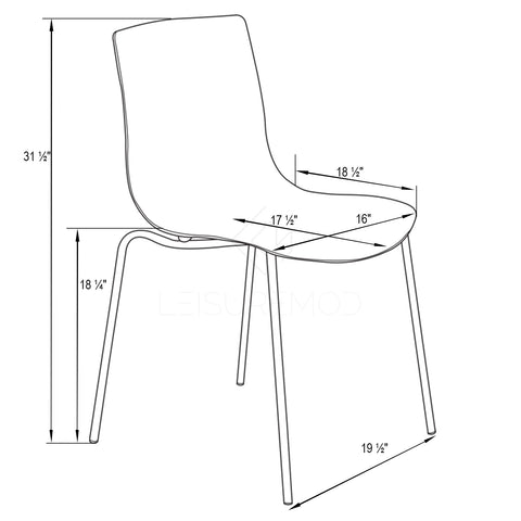 Astor Dining Chair Modern ABS Plastic Side Chair with Stainless-Steel Legs