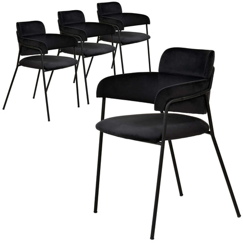 Axis Upholstered Dining Chair with Powder-Coated Stainless Steel Legs Set of 4