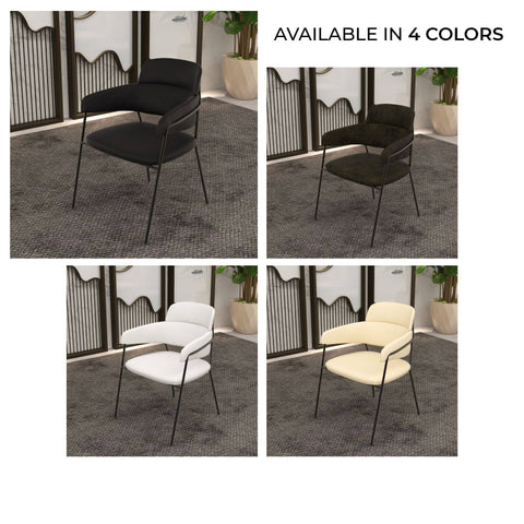 Axis Upholstered Dining Chair with Powder-Coated Stainless Steel Legs Set of 4