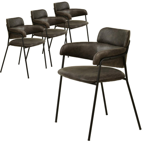 Axis Upholstered Dining Chair with Powder-Coated Stainless Steel Legs Set of 4