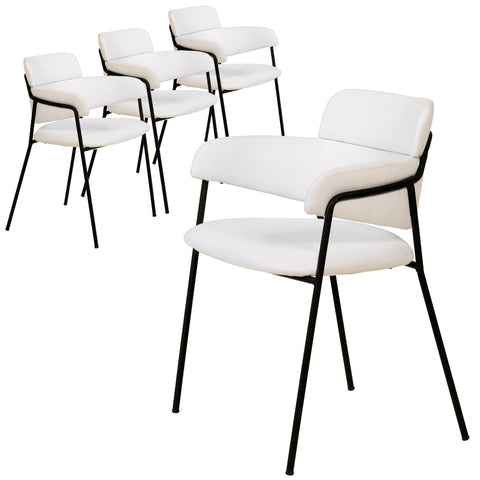 Axis Upholstered Dining Chair with Powder-Coated Stainless Steel Legs Set of 4