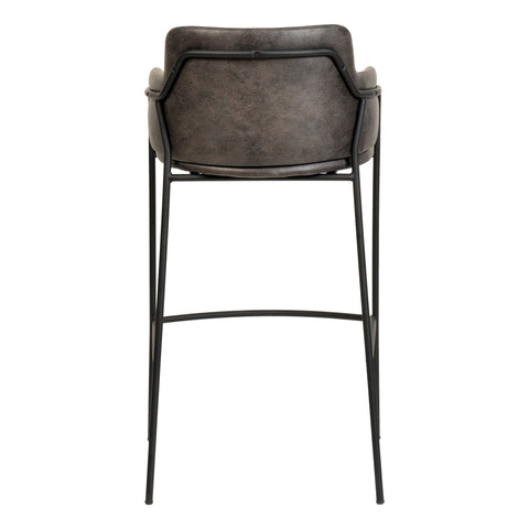 Axis 40" Bar Stool with Ergonomic Design, Powder-Coated Base, and Footrest in Black/Gold