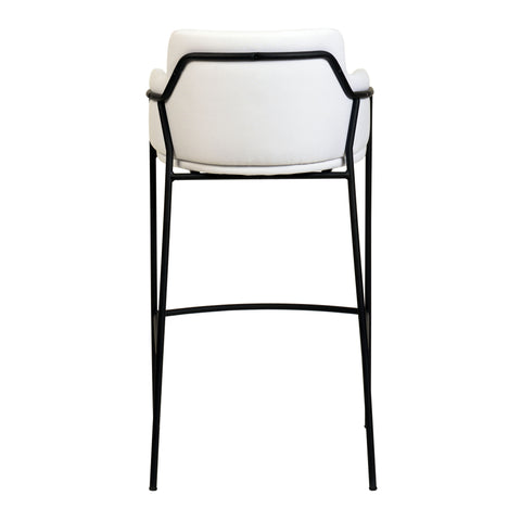 Axis 40" Bar Stool with Ergonomic Design, Powder-Coated Base, and Footrest in Black/Gold