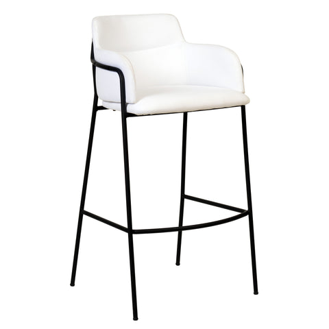 Axis 40" Bar Stool with Ergonomic Design, Powder-Coated Base, and Footrest in Black/Gold