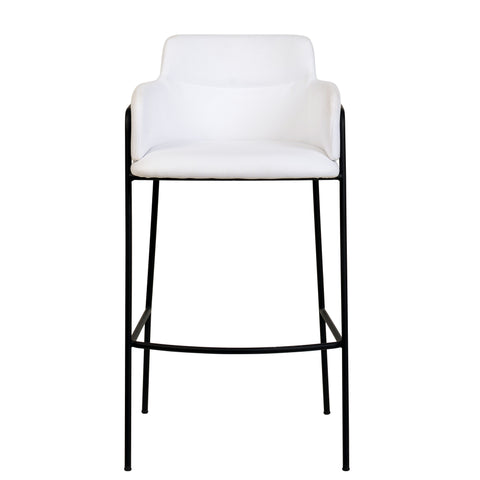 Axis 40" Bar Stool with Ergonomic Design, Powder-Coated Base, and Footrest in Black/Gold