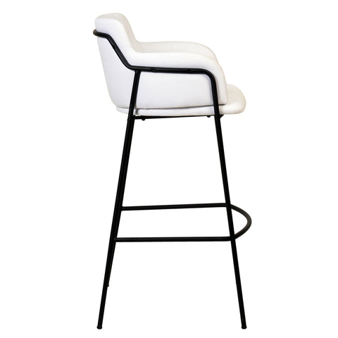 Axis 40" Bar Stool with Ergonomic Design, Powder-Coated Base, and Footrest in Black/Gold