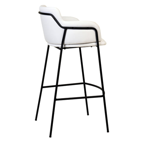 Axis 40" Bar Stool with Ergonomic Design, Powder-Coated Base, and Footrest in Black/Gold