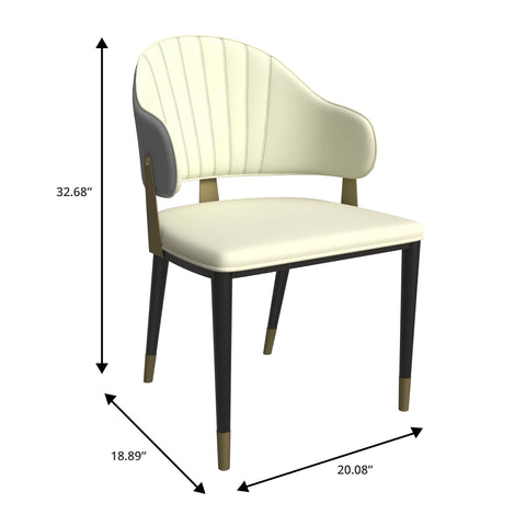 Zayle 7-Piece Dining Set with 55" Rectangular Sintered Stone Top Table and 4 Leather Dining Chair