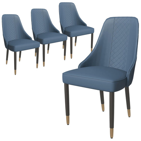 Allure Dining Chairs Fabtic/Leather Seat and Back in Oak Wood Set of 4