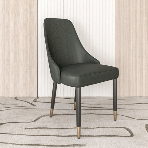 Allure Dining Chairs Fabric/Leather Seat and Back in Oak Wood