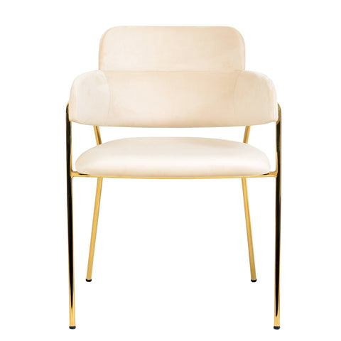 Axis Upholstered Dining Chairs Curved Open-Back & Gold Legs Set of 2