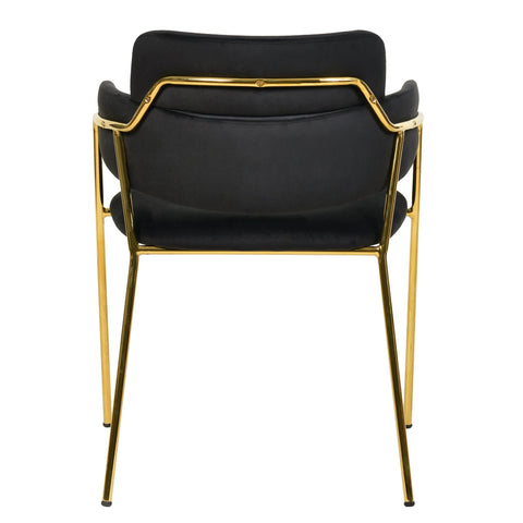 Axis Upholstered Dining Chairs Curved Open-Back & Gold Legs Set of 4