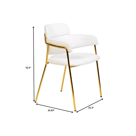 Axis Upholstered Dining Chairs Curved Open-Back & Gold Legs Set of 4