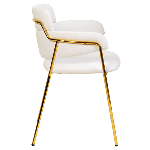 Axis Upholstered Dining Chairs Curved Open-Back & Gold Legs Set of 2