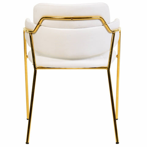 Axis Upholstered Dining Chairs Curved Open-Back & Gold Legs Set of 2