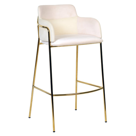 Axis 40" Bar Stool with Ergonomic Design, Powder-Coated Base, and Footrest in Black/Gold