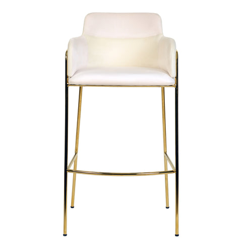 Axis 40" Bar Stool with Ergonomic Design, Powder-Coated Base, and Footrest in Black/Gold