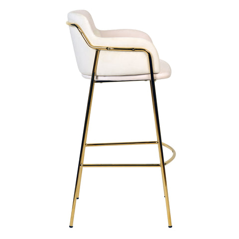 Axis 40" Bar Stool with Ergonomic Design, Powder-Coated Base, and Footrest in Black/Gold