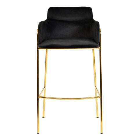 Axis 40" Bar Stool with Ergonomic Design, Powder-Coated Base, and Footrest in Black/Gold