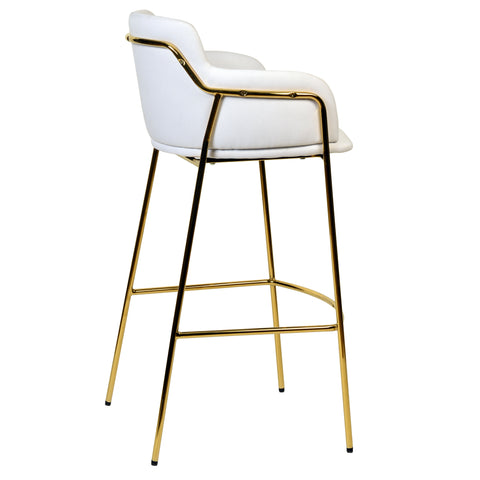 Axis 40" Bar Stool with Ergonomic Design, Powder-Coated Base, and Footrest in Black/Gold