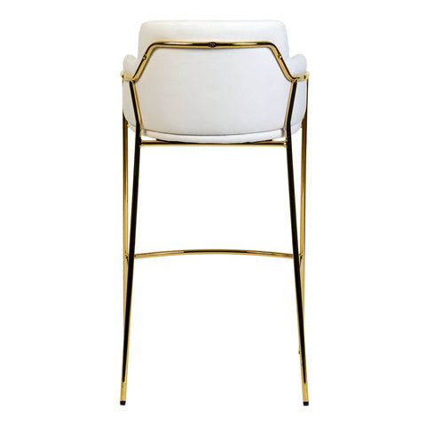 Axis 40" Bar Stool with Ergonomic Design, Powder-Coated Base, and Footrest in Black/Gold