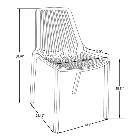 Acken Mid-Century Modern Plastic Dining Chair for Kitchen and Dining Room, Set of 2