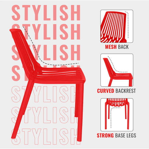 LeisureMod Acken Plastic Stackable Dining Chair