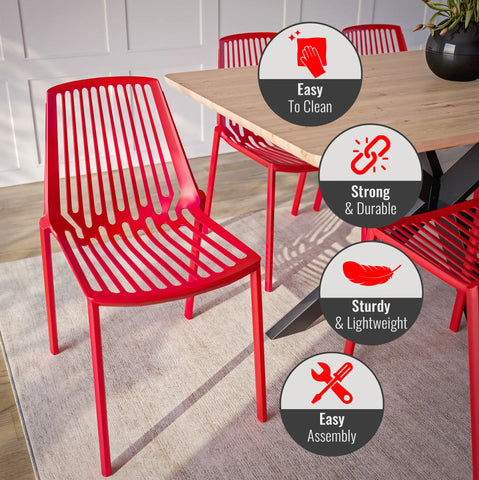 LeisureMod Acken Plastic Stackable Dining Chair