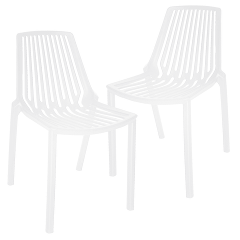 Acken Mid-Century Modern Plastic Dining Chair for Kitchen and Dining Room, Set of 2
